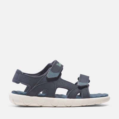 Timberland Perkins Row 2-strap Sandal For Youth In Dark Blue Blue Kids