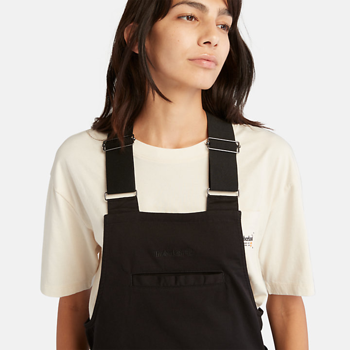 Dungaree Dress for Women in Black-