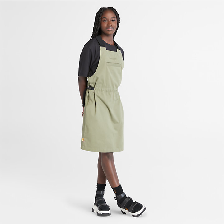 Dungaree Dress for Women in Green-