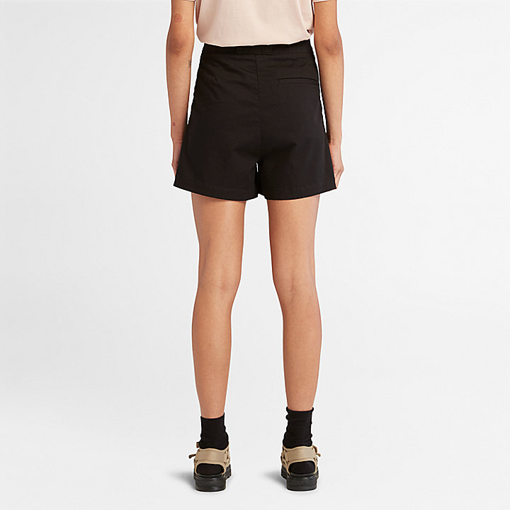 Bundfalten-Shorts für Damen in Schwarz