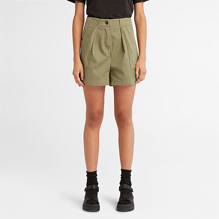 Pleated Shorts for Women in Green