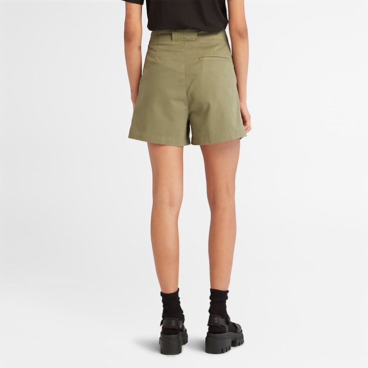 Pleated Shorts for Women in Green-