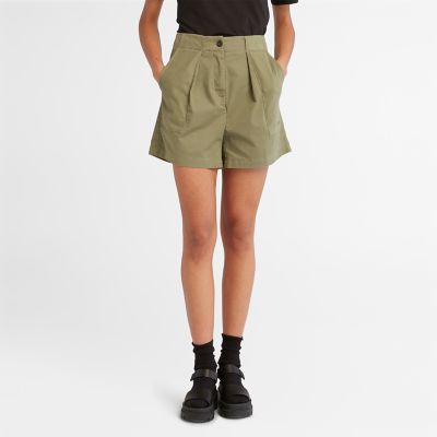 Timberland Pleated Shorts For Women In Green Green, Size 27