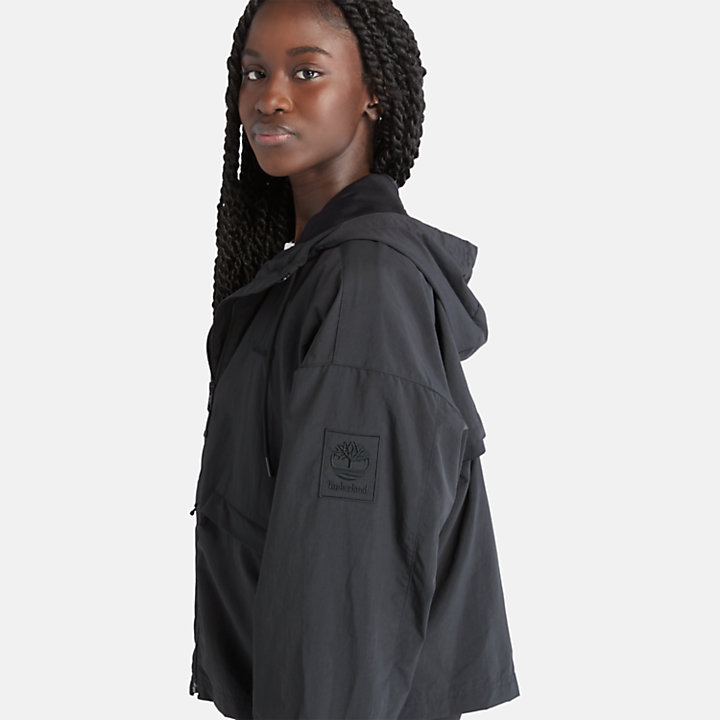 Windjacke mit mehreren Taschen für Damen in Schwarz-