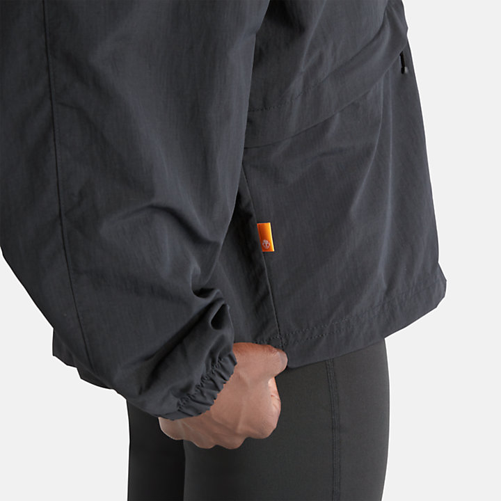 Veste coupe-vent multi-poches pour femme en noir-