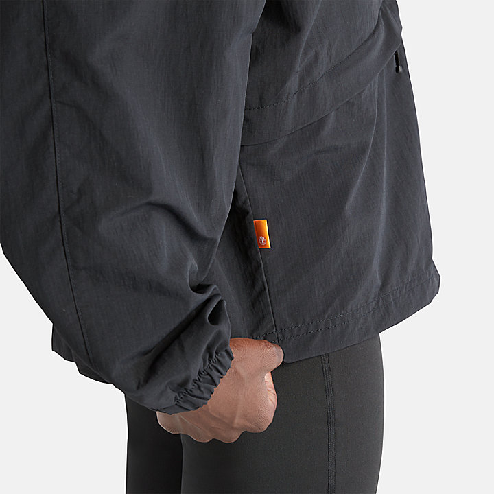 Multi-pocket Windbreaker Jacket for Women in Black