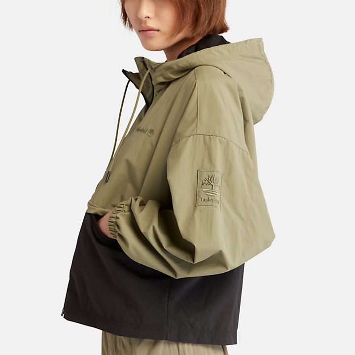 Multi-pocket Windbreaker Jacket for Women in Green-