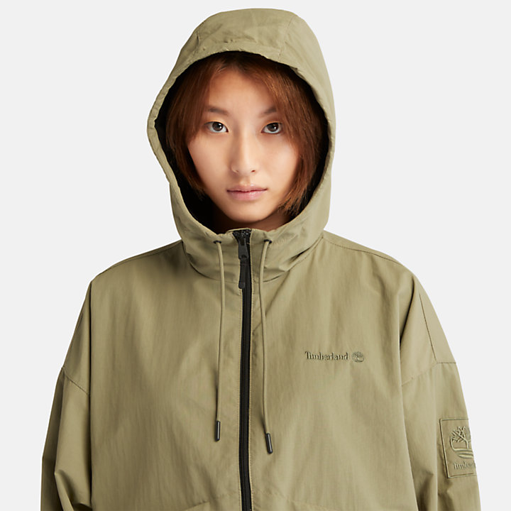 Multi-pocket Windbreaker Jacket for Women in Green-