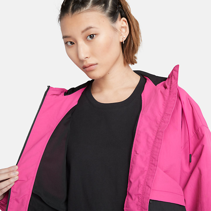 Windjacke mit mehreren Taschen für Damen in Pink-