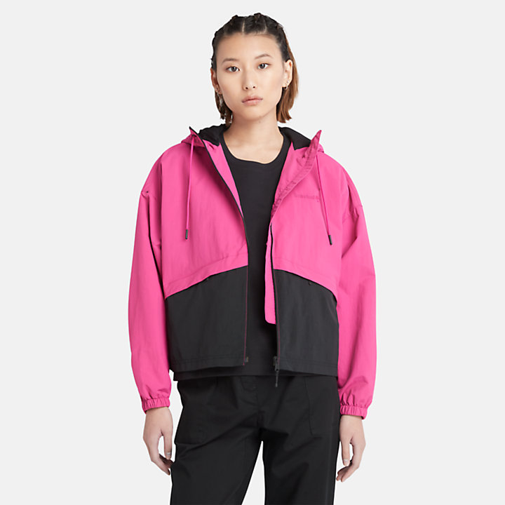Multi-pocket Windbreaker Jacket for Women in Pink-