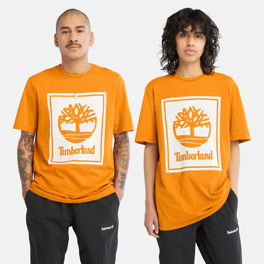 Logo T-shirt voor heren in oranje | Timberland