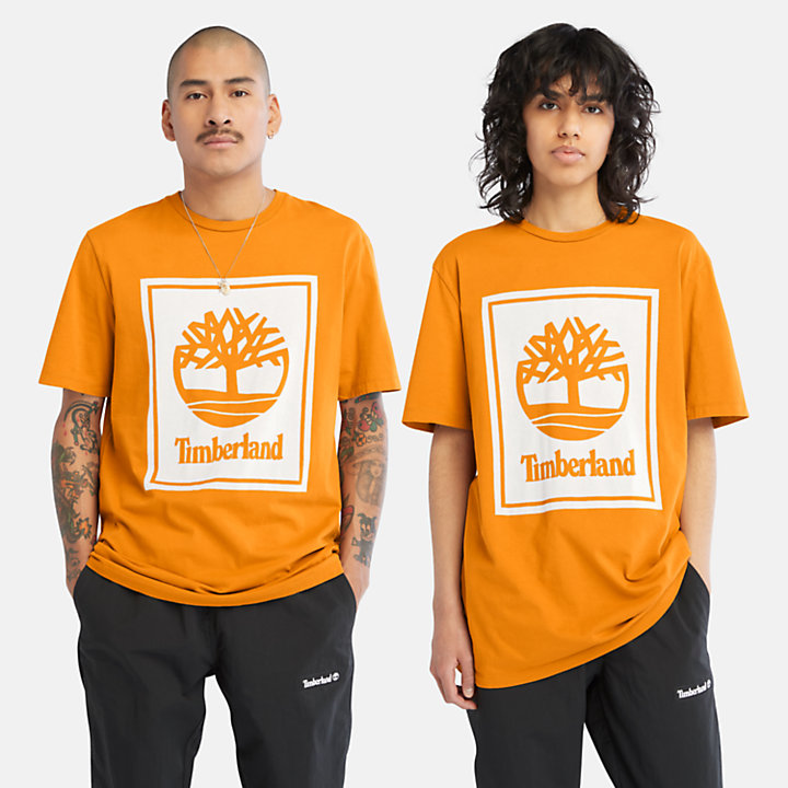 T-shirt unisexe à logo en orange-