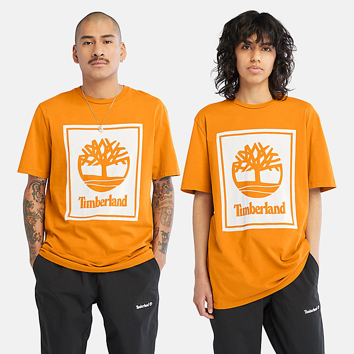 T-shirt unisexe à logo en orange