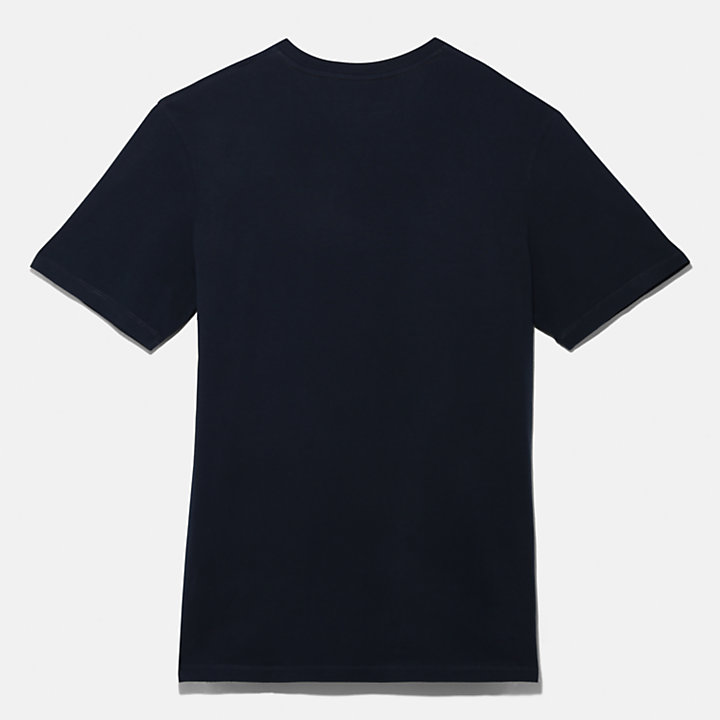 T-shirt met logo voor heren in marineblauw-