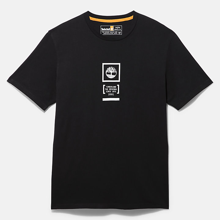 T-Shirt mit Tarn-Print und Logo für Herren in Schwarz-