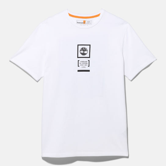 T-shirt con Logo Mimetico da Uomo in bianco | Timberland