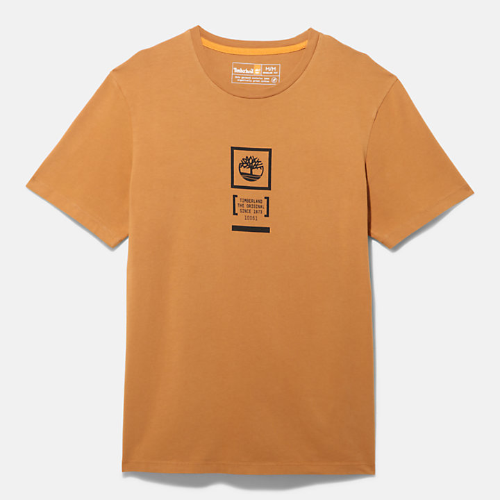 T-shirt con Logo Mimetico da Uomo in marrone chiaro-
