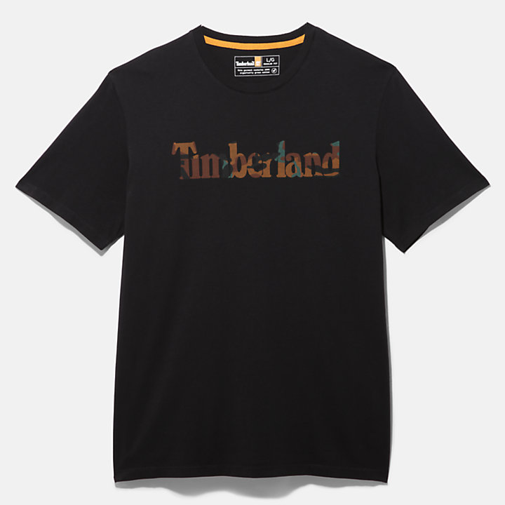 T-shirt à logo camouflage Outdoor Heritage pour homme en noir-