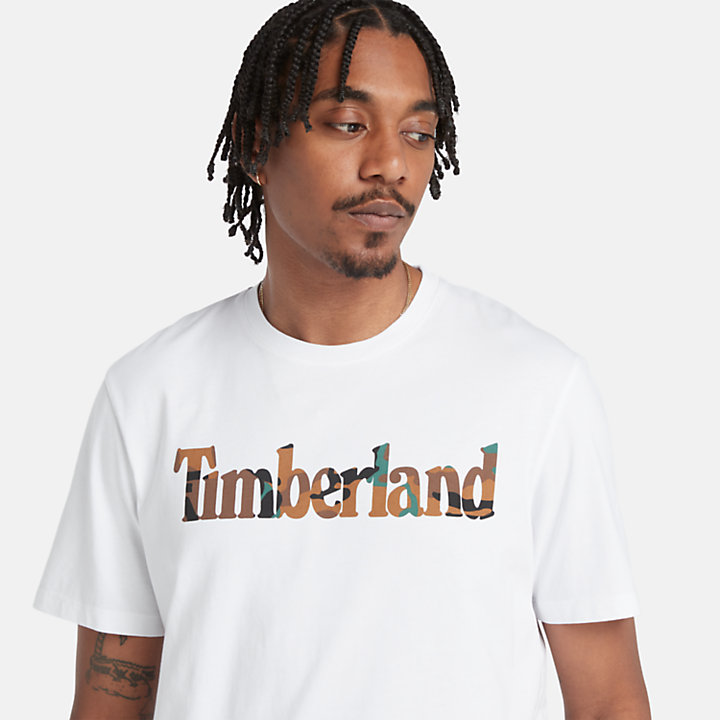 Camiseta Outdoor Heritage con logotipo para hombre en blanco-