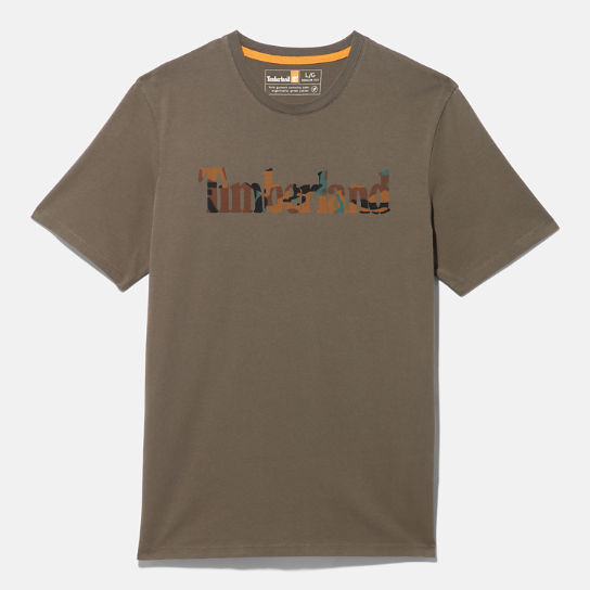 T-shirt con Logo Mimetico Outdoor Heritage da Uomo in verde | Timberland