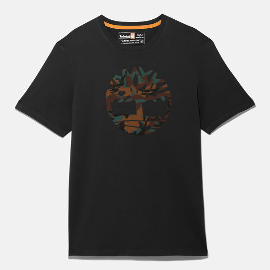Outdoor Heritage T-Shirt mit Baum-Logo im Tarn-Print für Herren in Schwarz | Timberland