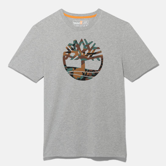 T-shirt con Logo ad Albero Mimetico Outdoor Heritage da Uomo in grigio | Timberland