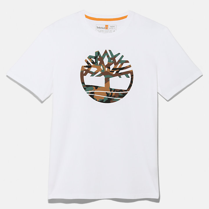 Outdoor Heritage Camo Tree-Logo T-Shirt for Men in White-