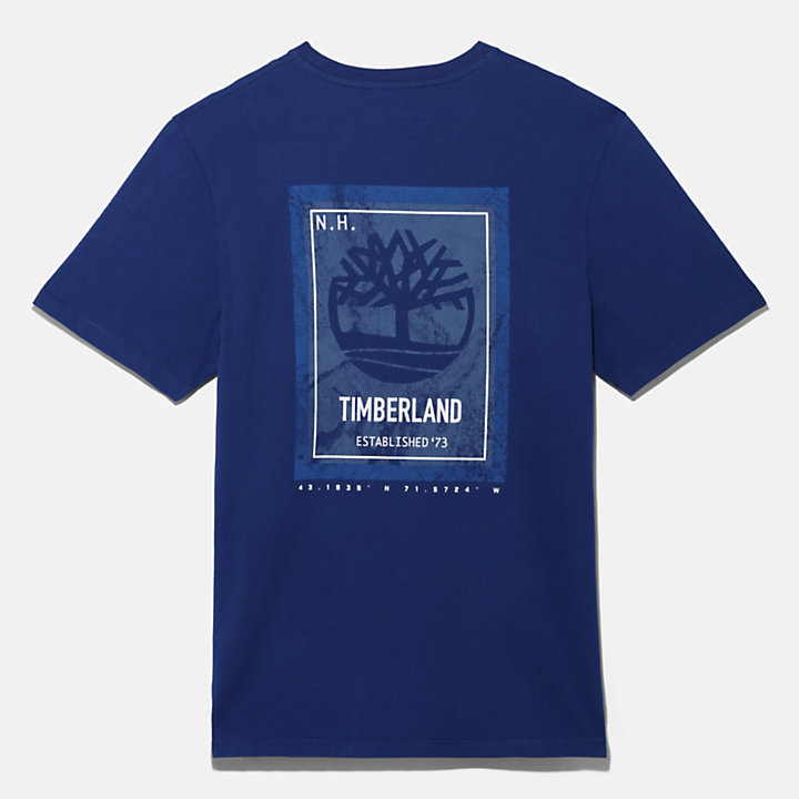 T-Shirt mit Grafik am Rücken für Herren in Blau-