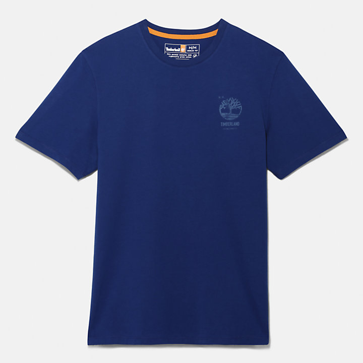Camiseta con gráfico en la espalda para hombre en azul-