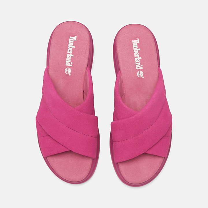 London Vibe Slide Sandal for Women in Dark Pink-