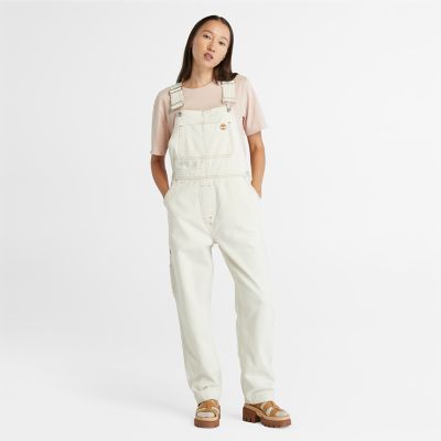 Timberland Organic Cotton Hemp Denim Dungarees For Women In White No Color