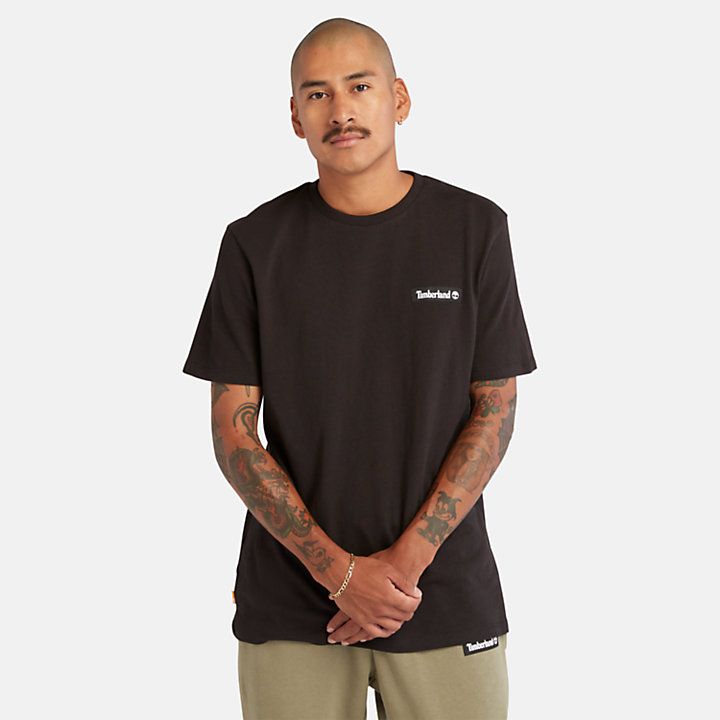 All Gender Heavyweight Woven Badge T-Shirt in Black-