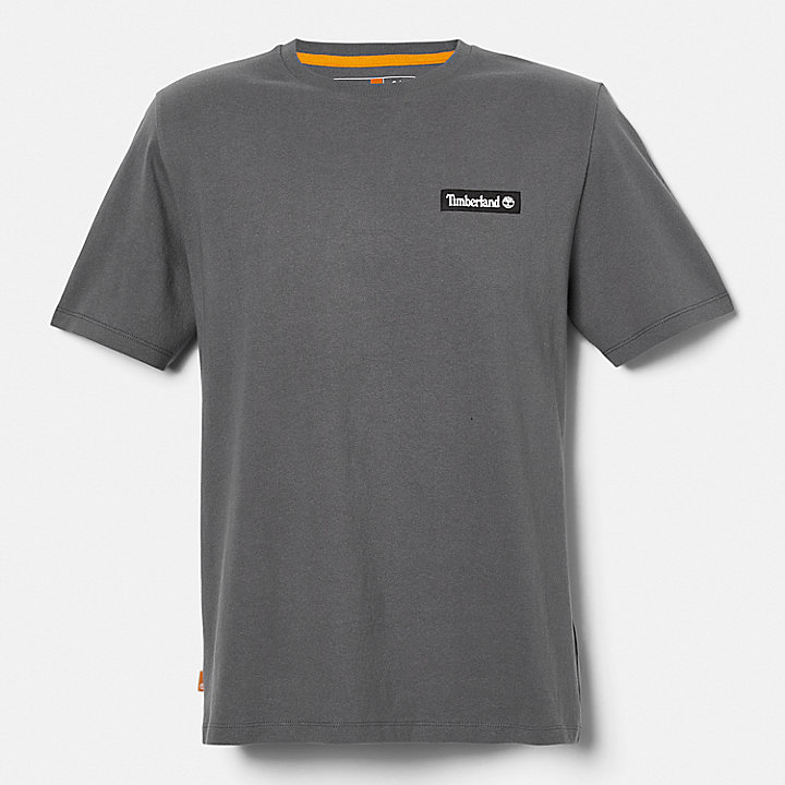 Uniseks Heavyweight Woven Badge T-shirt in grijs