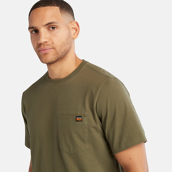 Camiseta de manga larga Timberland PRO® Core con bolsillo para hombre en verde-