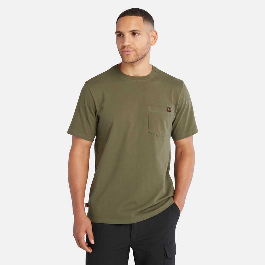 Timberland Pro Core Pocket T-shirt For Men In Green Dark Green, Size XXL