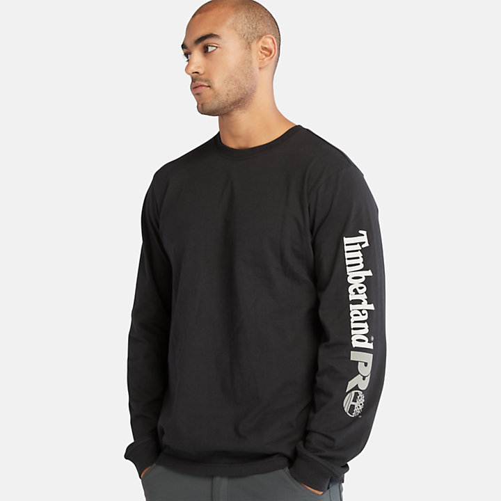 T-shirt à logo Timberland PRO® Core à manches longues pour homme en noir-