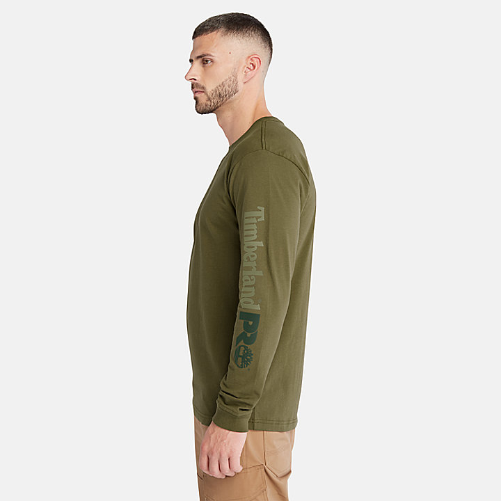 Timberland PRO® Core T-shirt met logo en lange mouwen voor heren in groen
