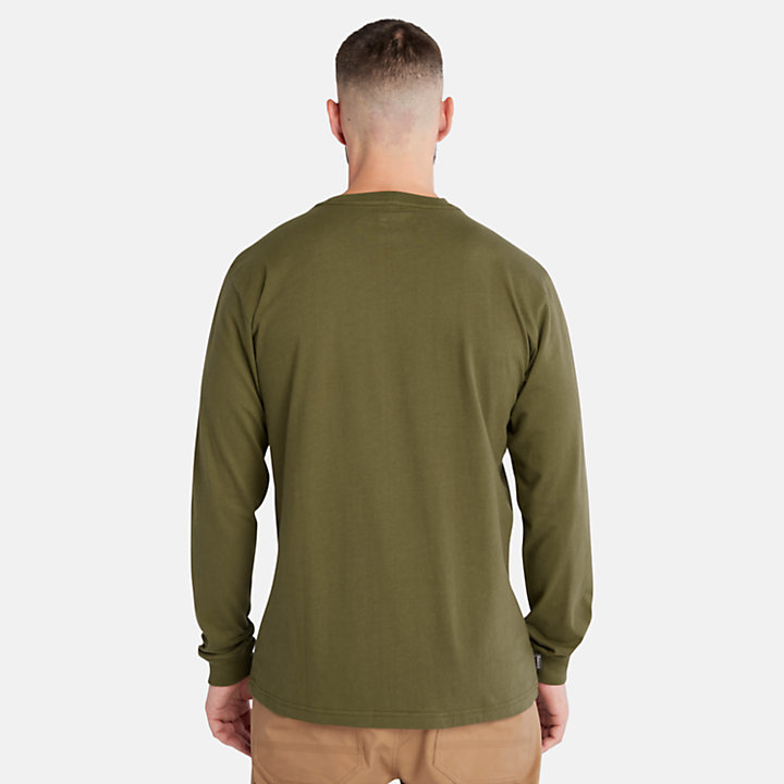 T-shirt à logo Timberland PRO® Core à manches longues pour homme en vert-
