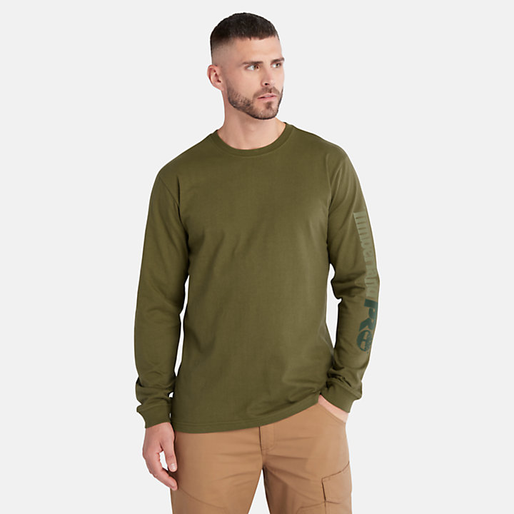 Timberland PRO® Core Logo Langarm-T-Shirt für Herren in Grün-