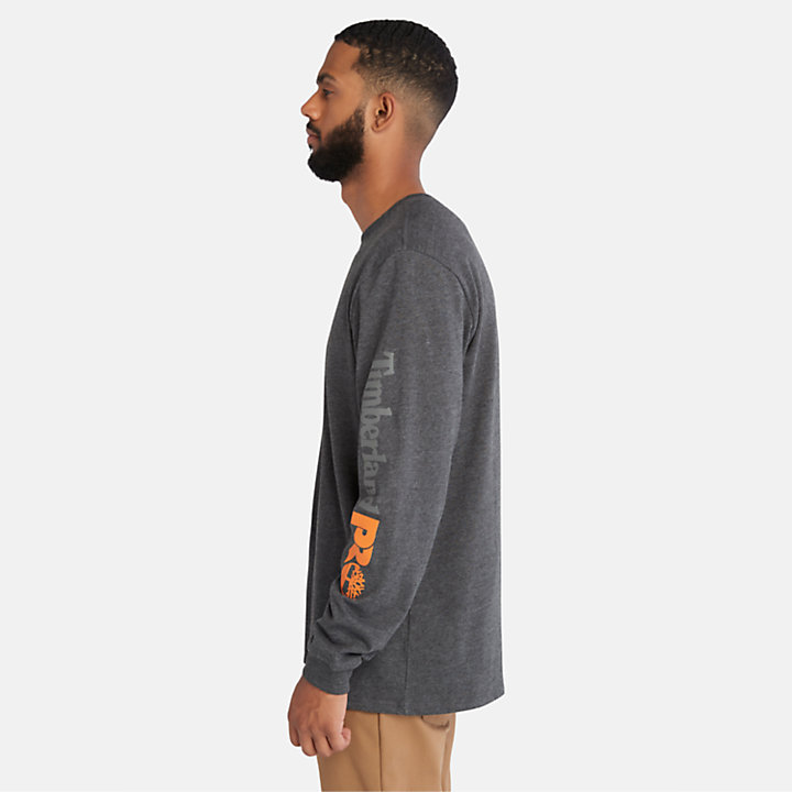 T-shirt à logo Timberland PRO® Core à manches longues pour homme en gris-