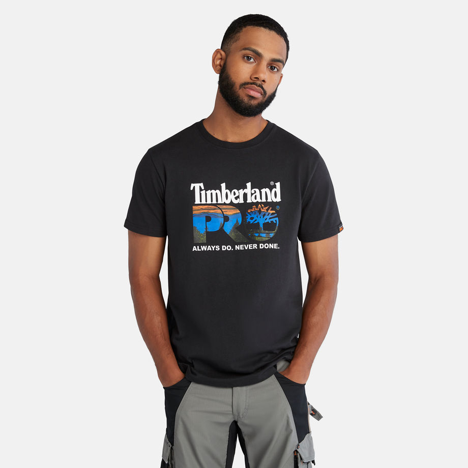 Timberland Pro Core Logo T-shirt For Men In Black Black, Size 3XL