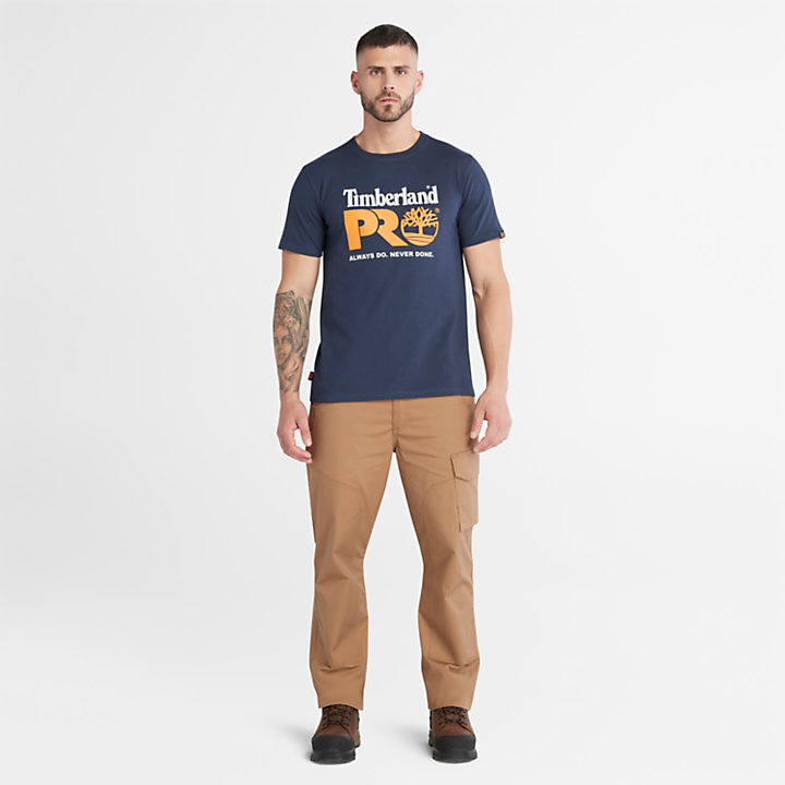 T-shirt Timberland PRO® Core Logo da Uomo in blu marino-