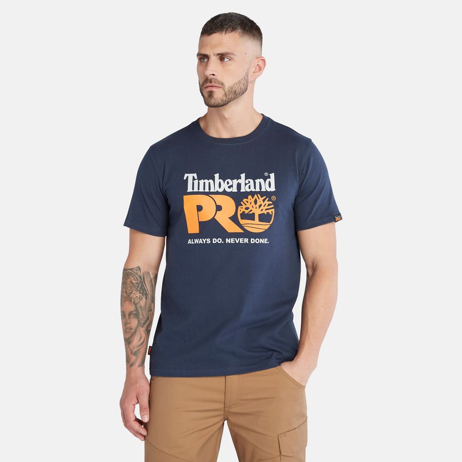 Timberland Pro Core Logo T-shirt For Men In Navy Navy, Size XL