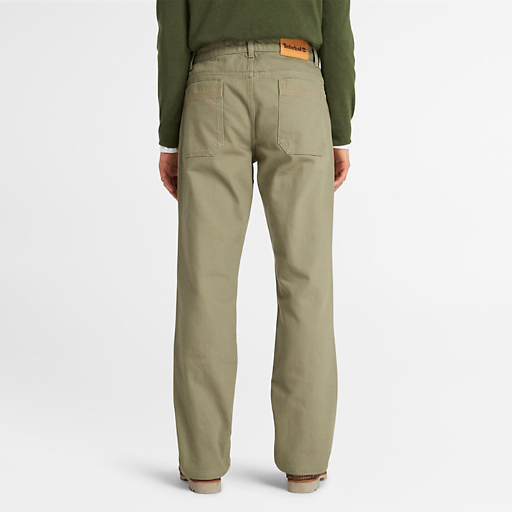 Sandown rechte broek met 5 zakken voor heren in groen-