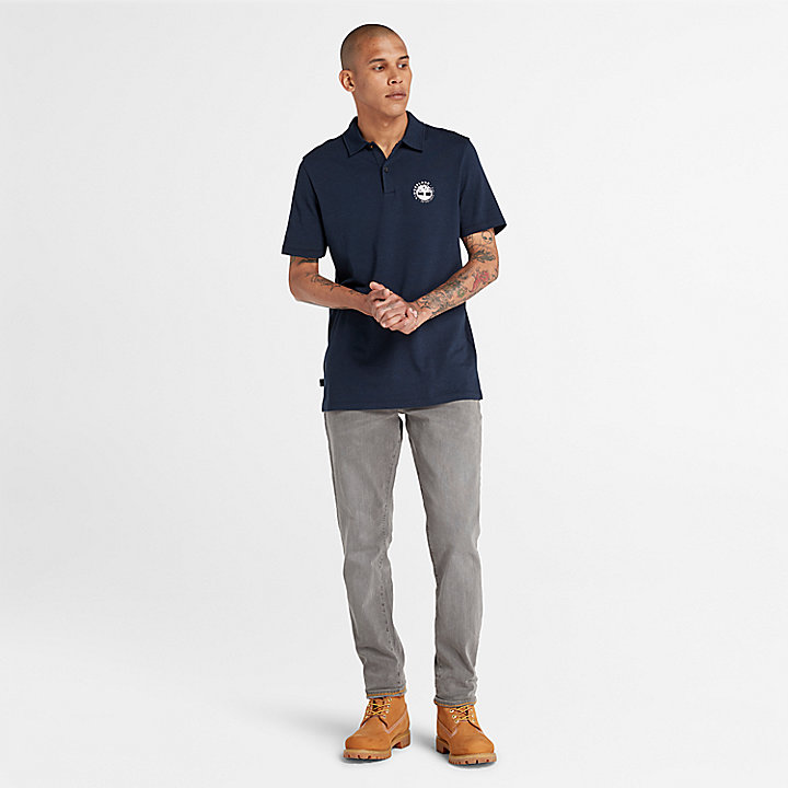Logo Polo With Refibra™ Technology for Men in Navy