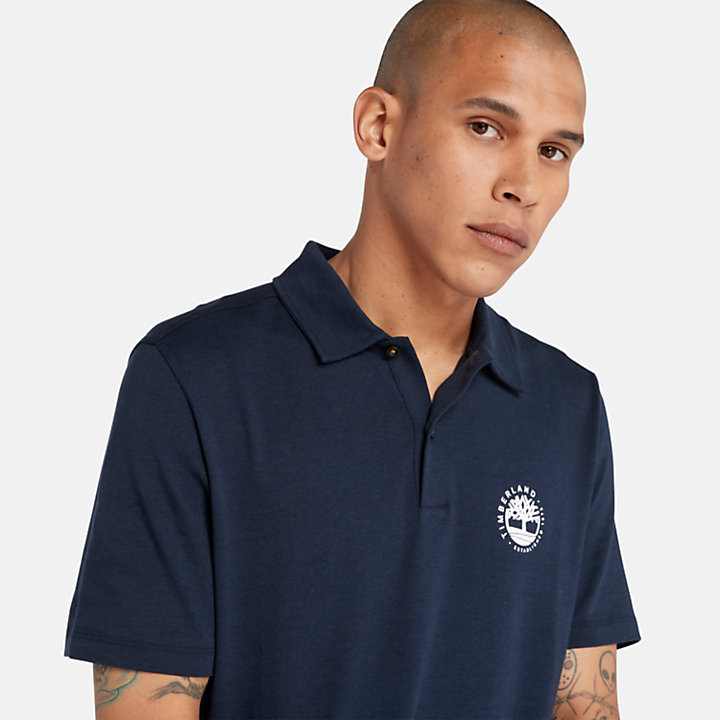 Logo Polo With Refibra™ Technology for Men in Navy | Timberland