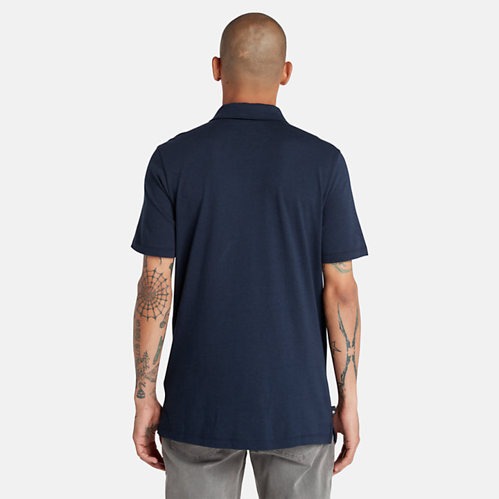 Logo Polo With Refibra™ Technology for Men in Navy-
