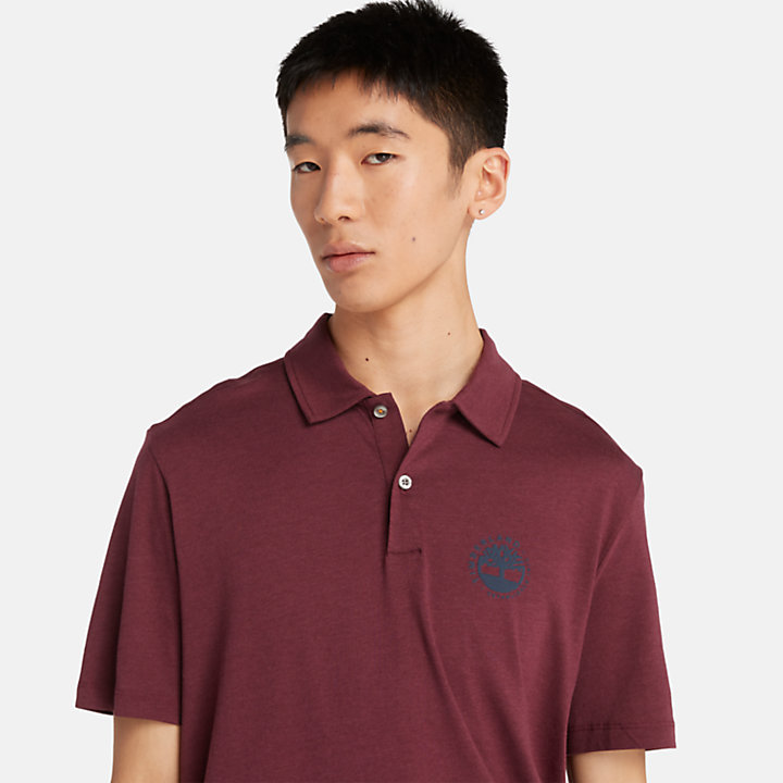 Logo Polo With Refibra™ Technology for Men in Burgundy | Timberland