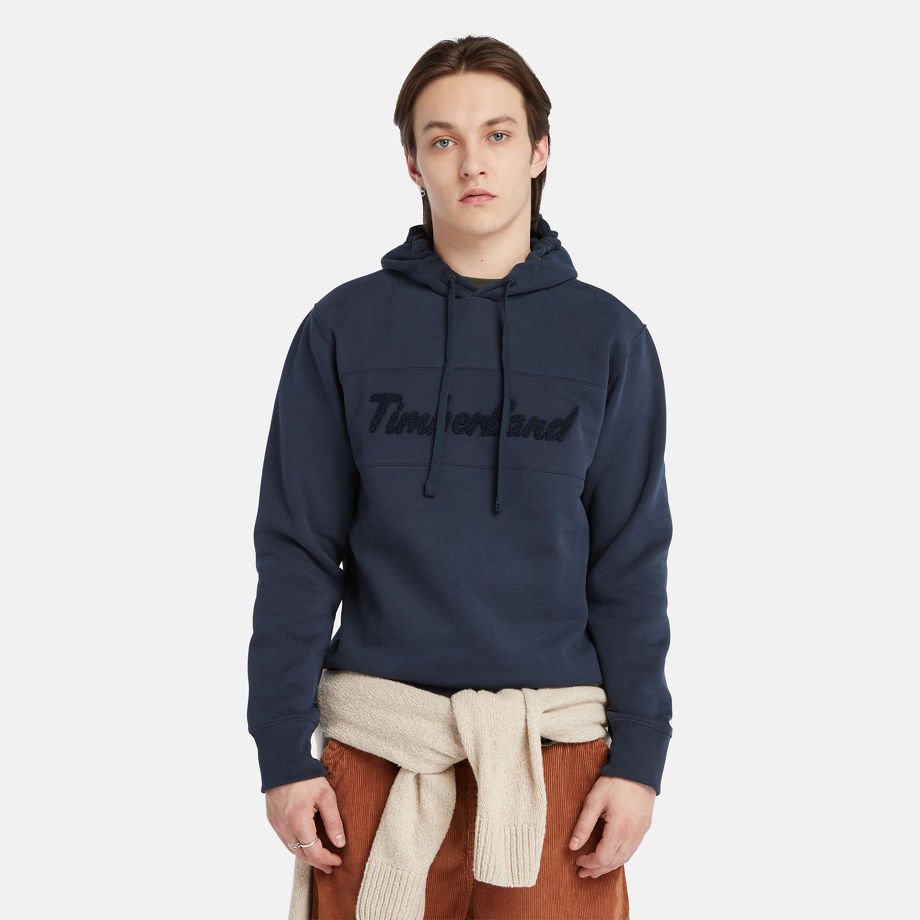 Timberland Cursive Hoodie For Men In Navy Navy, Size 3XL