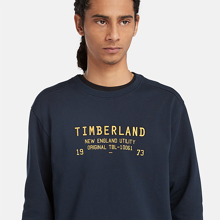 Utility Sweatshirt met ronde hals voor heren in marineblauw